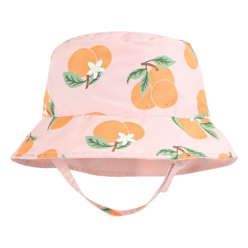 Hudson Baby Infant Girl Sun Protection Hat, Oranges Stripe, 4 of 8
