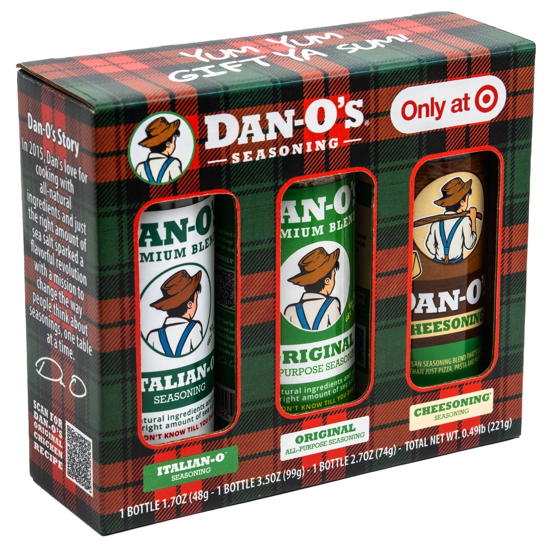 Dan-O's Original/Cheesoning/Italian-O Seasoning Holiday Gift Pack - 7.8oz/3pc