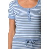Casual Nights Women's Short Sleeve Striped Henley Nightie Shirt - 4 of 4