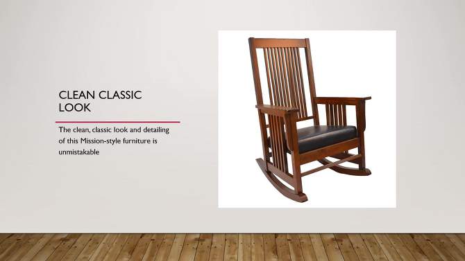 Thomas Mission Rocker - Chestnut - Carolina Chair and Table, 2 of 7, play video
