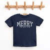 Merry Christmas Varsity Checkered - Youth Short Sleeve Graphic T-Shirt - 2 of 3