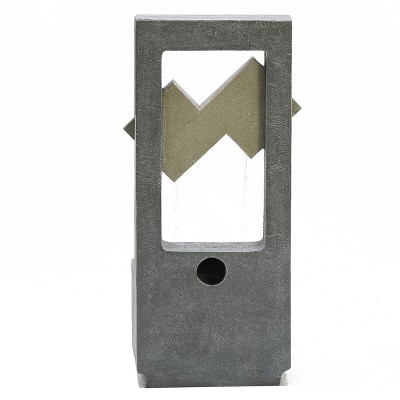 Cascading Gray and Cream Resin Outdoor Fountain with LED Lights