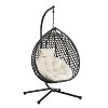 CAVINAS Indoor & Outdoor Versatile Patio Egg Chairs with Cushion & Stand,Swing Hanging Chairs for Bedroom,Backyard,Balcony - 3 of 4