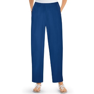 Collections Etc Elastic Waistband with Side Pockets Cotton Knit Pants - 1 of 4