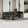 vidaXL 8 Piece Patio Sofa Set with Cushions - Gray Poly Rattan - 2 of 4