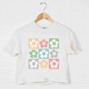 Simply Sage Market Checkered Flowers Boxy Crop Top - 3 of 4