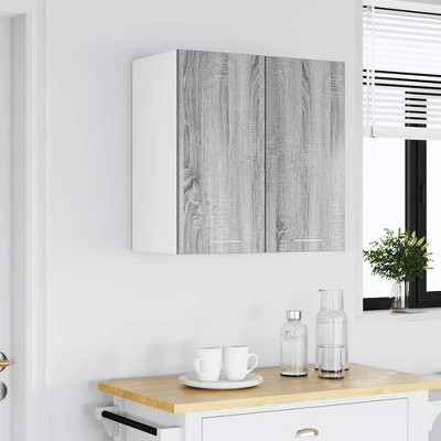 CLIHOME Hanging Storage Cabinet, Engineered Wood Kitchen Furniture, Ample Storage with Doors