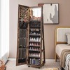 Tangkula 64" Jewelry Organizer Lockable Jewelry Cabinet Armoire w/ Mirror & LED Lights - 2 of 4