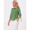 Allegra K Women's Vintage 3/4 Sleeve Boat Neck Ruffled Dots Print Blouse - 2 of 4