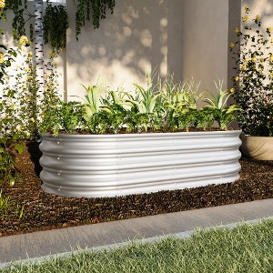Lyngins Raised Garden Bed Outdoor, Adjustable Modular Metal Planters for Outdoor Plants, Open Bottom, All-in-One Garden Kit for Flowers & Vegetables - 1 of 4
