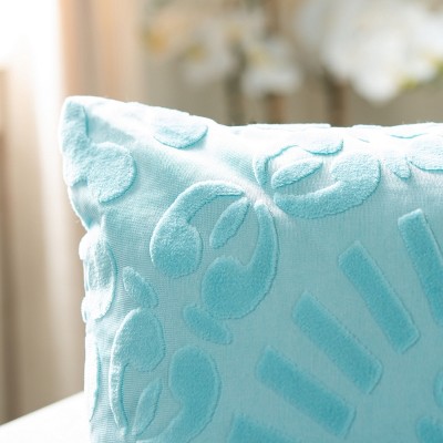 Teal Mandala Textured 18" Square Throw Pillow