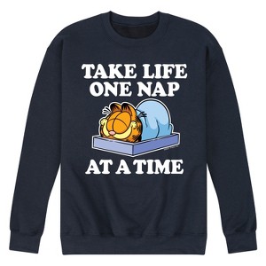 Men's - Garfield - Take Life One Nap Graphic Fleece Sweatshirt - 1 of 4