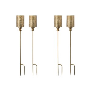 Gold Metal Candle Holder Garden Stakes – 40" Tall Set of 4 by Melrose - 1 of 4