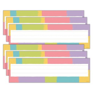 TREND Cheerful Stripes Desk Toppers® Name Plates, 36 Per Pack, 6 Packs - 1 of 4