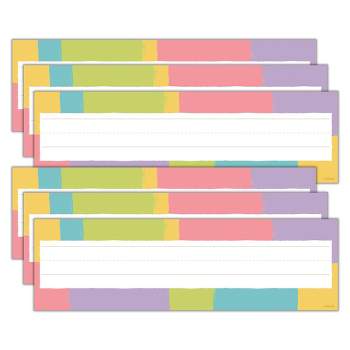 TREND Cheerful Stripes Desk Toppers® Name Plates, 36 Per Pack, 6 Packs