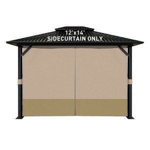 Aoodor 4-Panel Gazebo Replacement Curtains, Patio Privacy Sidewalls with Double Zipper, Replacement for Outdoor Gazebo Canopy (Curtain Only) - 1 of 4