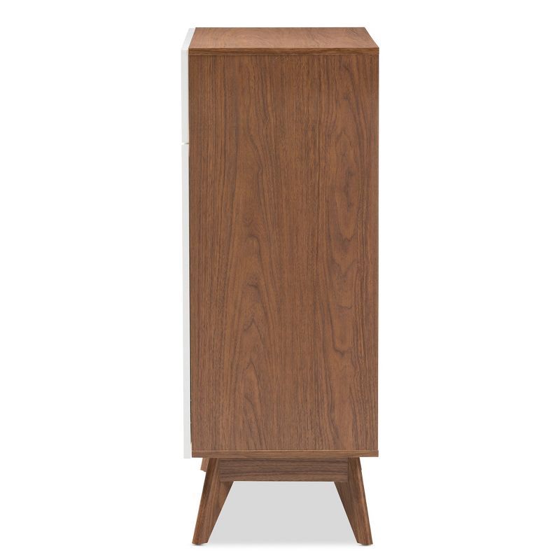 Calypso Mid - Century Modern Wood Storage Shoe Cabinet - Brown - Baxton Studio, 5 of 11