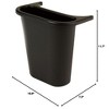 Rubbermaid Resin Deskside Wastebasket, Small Plastic Trash Can, Black, 6 Pack - 3 of 3
