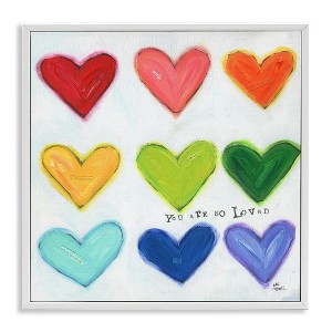 Stupell Industries You Are So Loved Rainbow Hearts, 12" x 12" - 1 of 4