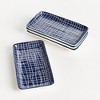 Plum & Post Stria 7" Trays, Set of 4 - Dark Blue/White Ceramic - 2 of 4