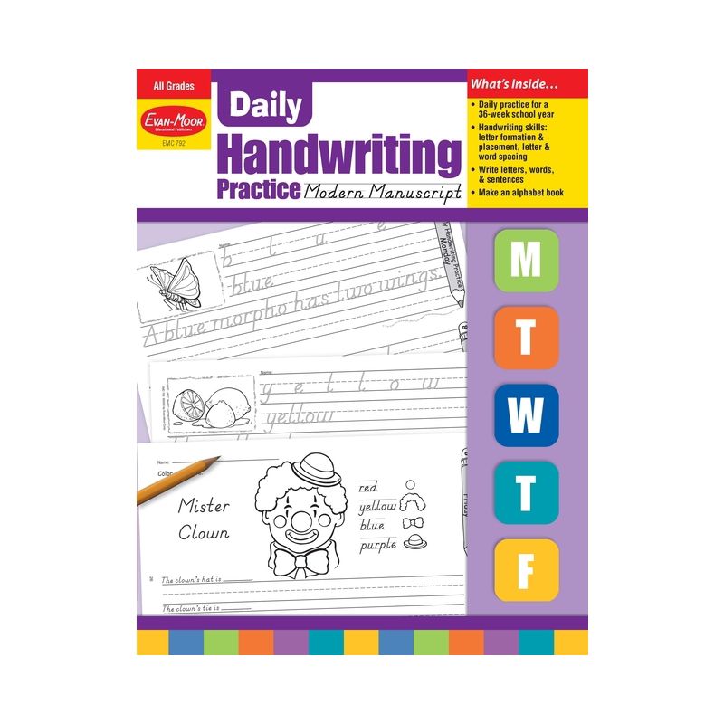 Daily Handwriting Practice: Modern Manuscript, Kindergarten - Grade 6 Teacher Edition - by  Evan-Moor Educational Publishers (Paperback), 1 of 2