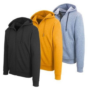 Blue Ice Men's Fleece Line Full Zip-Up Hoodie Sweatshirt-3 Pack - 1 of 3