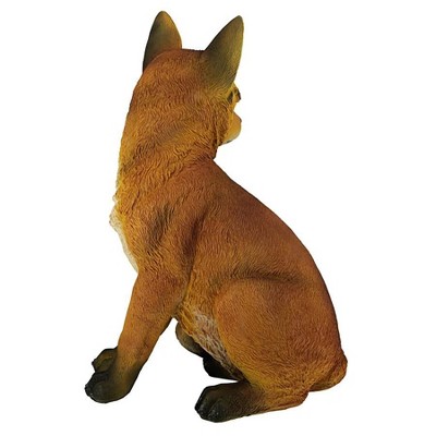Woodland Fox Garden Statue in Full Color Resin, 14 Inches Tall