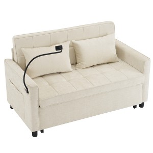 TiramisuBest 56.9" Loveseat Sofa Pull-out Sofa Bed Sleeper Sofa with a Reversible Backrest Cushion, Modular Sectional Sofa with Storage, Sid - 1 of 4