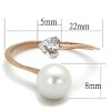 Slickblue Women's Open Ring with Synthetic Pearl and Heart Crystal, Rose Gold Stainless Steel, Sizes 5–10 - 2 of 4