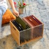 Aoibox Acrylic and Bamboo File Box Organizer with Handle Transparent Hanging Folder Storage Bin for Home Office Desk - 4 of 4