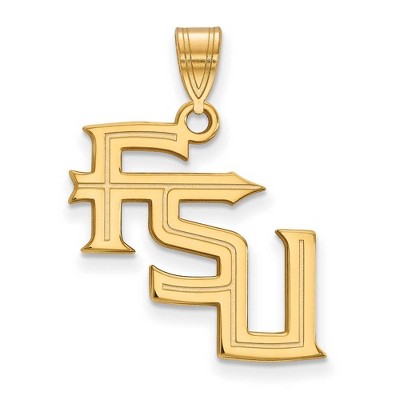 Black Bow Jewelry 14k Yellow Gold Florida State Seminoles NCAA Large Pendant