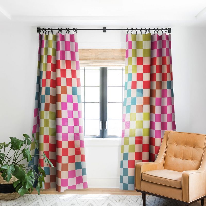 Camilla Foss Gingham Multicolors Set of 2 Panel Blackout Window Curtain - Deny Designs, 2 of 5