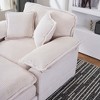 56.3" Corduroy Single Sofa Chair with Pillows and Ottoman - 2 of 4