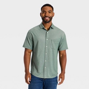 Camisa de botones de piqué de manga corta para hombre - Goodfellow & Co™