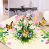 Wrapables 3D Pop Up Floral Greeting Card, Flower Bouquet Card for Mother's Day, Birthday, Anniversary, All Occasions, Butterflies - 4 of 4