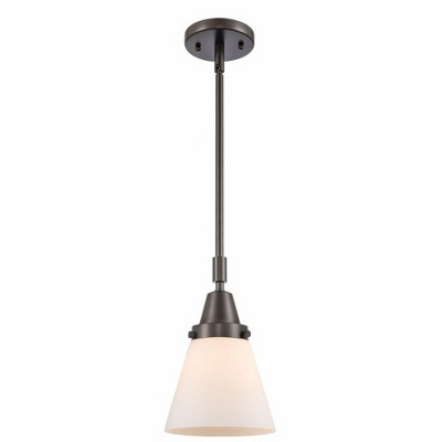 Cone - 1 Light Stem Hung Mini Pendant In Industrial Style-9.13 Inches Tall and 6 Inches Wide