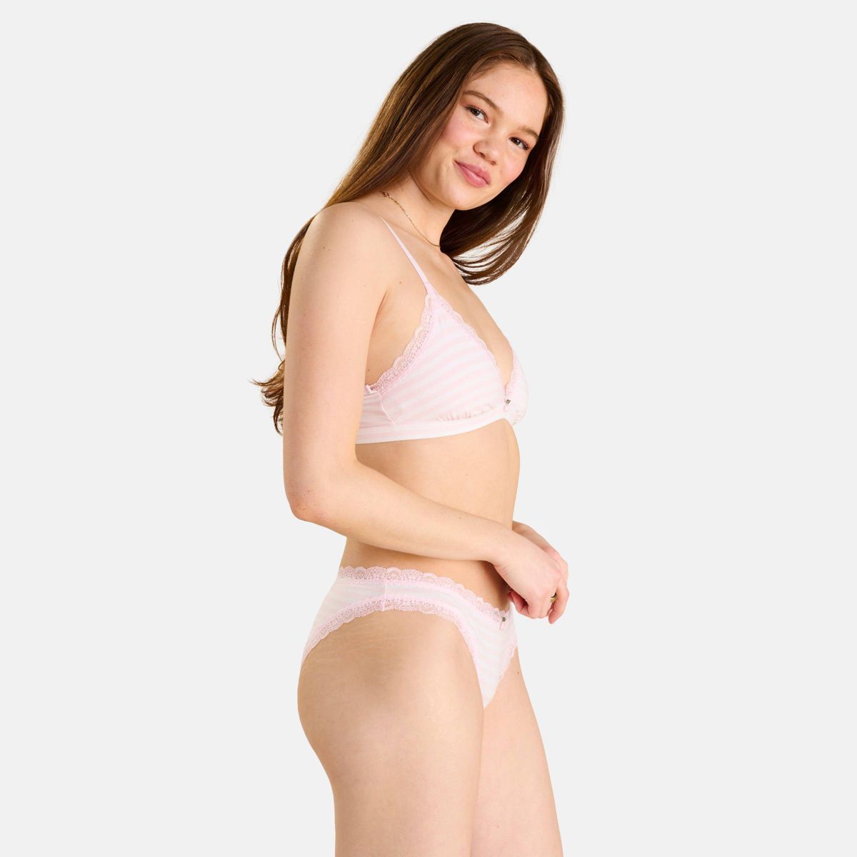 fresh collection by Fruit of the Loom Women's Fresh Cotton Triangle Bralette and Bikini Underwear Set - thumbnail 9