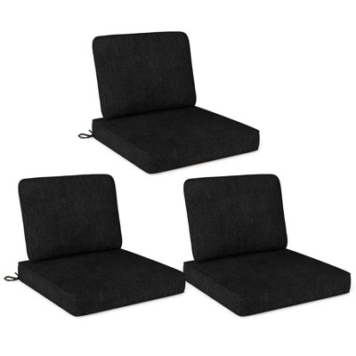 Costway 2/4/6-Pack 24" x 24" Deep Seat Cushion & Back Pillow with Removable Covers Outdoor Brown/Navy/Gray/Black