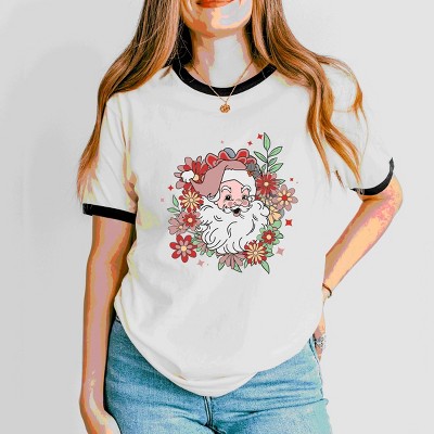 Simply Sage Market Floral Santa Ringer Tee