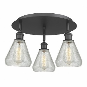 Conesus - 3 Light Flush Mount In Industrial Style-9.25 Inches Tall and 17.75 Inches Wide - 1 of 1