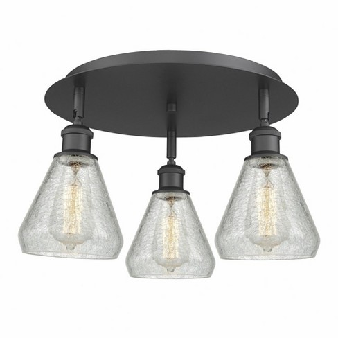 Innovations Lighting Conesus 3 - Light Flush Mount In Matte Black : Target