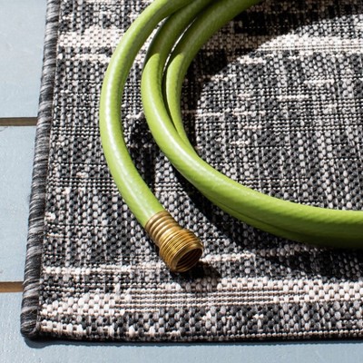 Luxor 79'' Easy-Care Black Square Synthetic Outdoor Rug