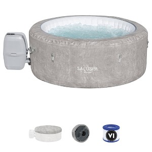 Bestway SaluSpa Zurich AirJet 2 to 4 Person Inflatable Hot Tub Round Portable Outdoor Spa with 120 Soothing Jets and Cover, Gray - 1 of 4