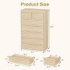 Natural Wooden 5-Drawer Tall Dresser with Spacious Drawers, Modern Organizer for Bedroom, Living Room, Nursery & Entryway - 2 of 4