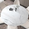 Munora 59.1" Modern Round Sintered Stone Dining Table - White Faux Marble Top with Stainless Steel Base, Seats 6-8 - 4 of 4