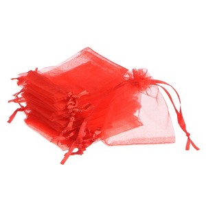 Unique Bargains Drawstring Mini Gift Candy Christmas Party Wedding Organza Bags 50 Pcs - 1 of 4