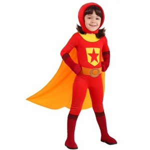 HalloweenCostumes.com 4T Girl Toddler Word Girl Costume, Red/Yellow/Red - 1 of 3