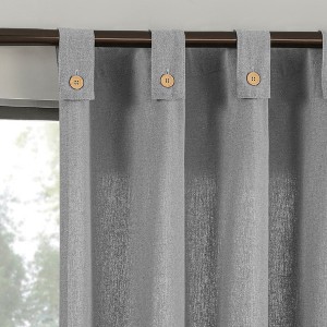 Archaeo Light Filtering Cotton Blend Button Tab Top Curtain Panel - 1 of 4