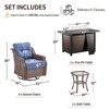 Buenhomino 7-Piece Small Patio Furniture Set, Outdoor Swivel Rocking Chairs Set with 50,000 BTU Fire Pit Table Wicker Chairs - 3 of 4