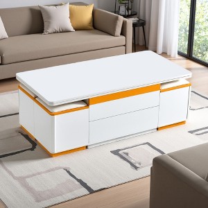 Coffee Table with 4 Storage Stools - 1 of 4